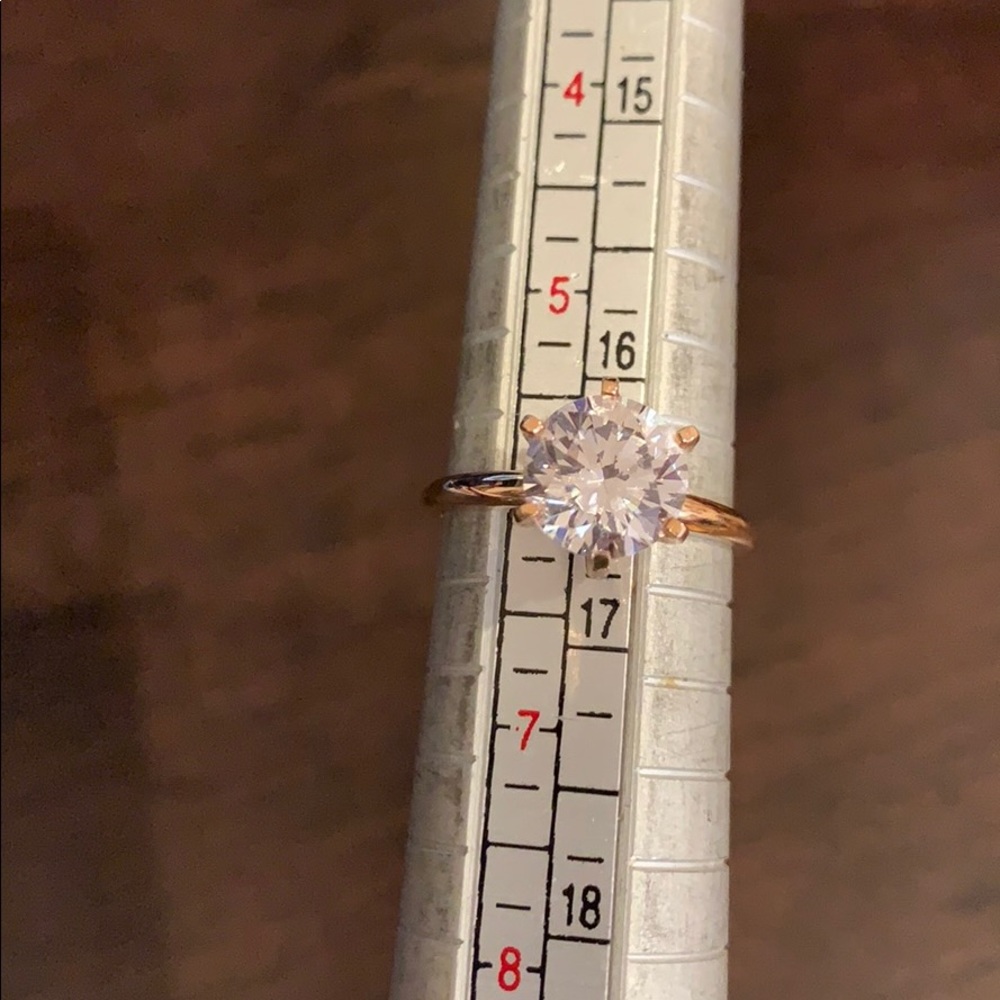14k Rose Gold 2ct Round Engagement Ring 3 4 5 6 7 - Picture 9 of 11